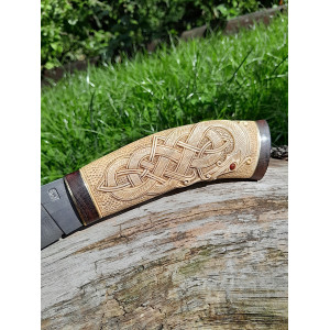 JORMUNGANDR преміальний ніж ручної роботи - Дамаск 360 шарів, Обух: У9+20ХН3А 28 шарів 58-60 HRC . Photo 3